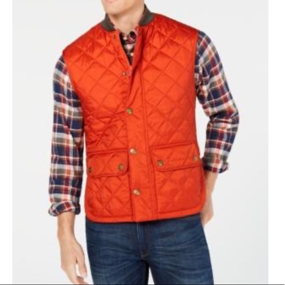 barbour lowerdale gilet orange